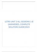 LETRS Unit 3 All Sessions 1-8 (Answered, Complete Solution guide)2023.