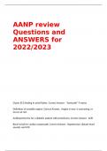 AANP review Questions and ANSWERS for 2022/2023