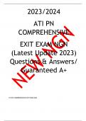 2024/2025  ATI PN COMPREHENSIVE  EXIT EXAM NGN (Latest Update 2023) Questions & Answers/ Guaranteed A+