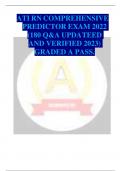 ATI RN COMPREHENSIVE PREDICTOR EXAM 2022 (180 Q&A UPDATEED AND VERIFIED 2023) GRADED A PASS.