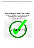 WGU C202 Managing Human Capital Exam 70 - Chapter 1 - Chapter 14 Final Quiz covering competencies for final assessment Managing Human Capital (Western Governors University)