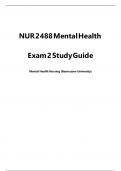 NUR 2488 Mental Health   Exam 2 Complete Study Guide- Latest 2023/2024 - Rasmussen 