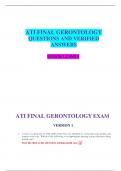 ATI FINAL GERONTOLOGY QUESTIONS AND VERIFIED ANSWERS