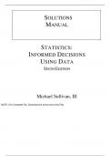 Statistics Informed Decisions Using Data 6th Edition By Michael Sullivan (Solution Manual)