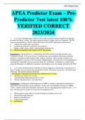 APEA Predictor Exam – PrePredictor Test latest 100%  VERIFIED CORRECT 2023/2024 