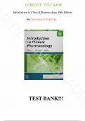 Test Bank - for Introduction to Clinical Pharmacology 10th Edition by Constance G Visovsky, All Chapters 1-20 | Complete Guide A+