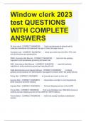 Window clerk 2023 test QUESTIONS WITH COMPLETE ANSWERS