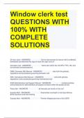 Window clerk test QUESTIONS WITH 100% WITH COMPLETE SOLUTIONS