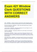 Exam 421 Window Clerk QUESTIONS WITH CORRECT ANSWERS