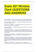 Exam 421 Window Clerk QUESTIONS AND ANSWERS