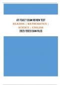 ATI TEAS 7 EXAM REVIEW BUNDLE: Reading, Mathematics, Science & English (V1-V3) QUESTIONS & ANSWERS (GUARANTEED A  ) BEST PACKAGE DEAL LATEST VERSION