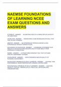 NAEMSE FOUNDATIONS OF LEARNING NCEE EXAM QUESTIONS AND ANSWERS