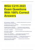 WGU C215 2023 Exam Questions With 100% Correct Answers