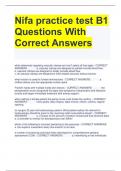 Nifa practice test B1 Questions With Correct Answers