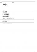 AQA GCSE PHYSICS Paper 2 Foundation Tier Mark scheme June 2022- 8463/2F