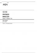 AQA GCSE PHYSICS  Paper 2 Higher Tier Mark scheme June 2022- 8463/2H