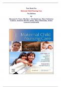 Test Bank For Maternal Child Nursing Care 7th Edition by Shannon E. Perry, Marilyn J. Hockenberry, Mary Catherine Cashion, Kathryn Rhodes Alden, Ellen Olshansky, Deitra Leonard Lowdermilk | Chapter 1 – 50, Latest Edition|