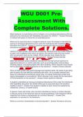 WGU D001 Pre-Assessment With Complete Solutions 