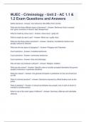 WJEC - Criminology - Unit 2 - AC 1.1 & 1.2 Exam Questions and Answers