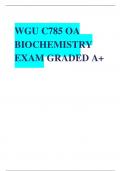 WGU C785 OA BIOCHEMISTRY EXAM GRADED A+