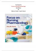 Test Bank For Focus on Nursing Pharmacology 8th Edition By Rebecca Tucker,  Amy M. Karch | Chapter 1 – 59, Latest Edition|