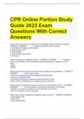 CPR Online Portion Study Guide 2023 Exam Questions With Correct Answers