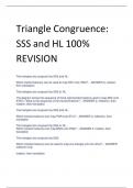 Triangle Congruence:  SSS and HL 100%  REVISION