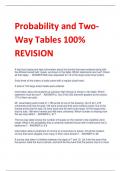 Probability and TwoWay Tables 100%  REVISION