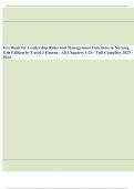 Test Bank for Leadership Roles and Management Functions in Nursing 11th Edition by Carol J Huston / All Chapters 1-25 / Full Complete 2023 - 2024