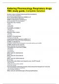 Kettering Pharmacology Respiratory drugs TMC study guide, Complete Solution