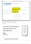 Coronary Artery Disease Nursing Care Plan & Management