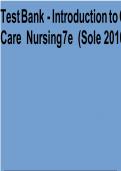 Test Bank - Introduction to Critical Care Nursing 7e (Sole 2016) / Introduction To Critical Care Nursing 7th Edition Test Bank