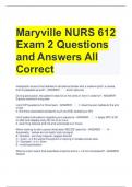 Maryville NURS 612 Exam 2 Questions and Answers All Correct