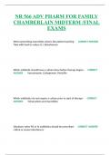 NR 566 ADV PHARM FOR FAMILY CHAMBERLAIN MIDTERM /FINAL EXAMS