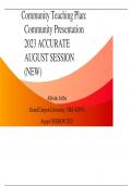 Community Teaching Plan: Community Presentation 2023 ACCURATE AUGUST SESSION (NEW)