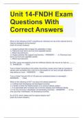 Unit 14-FNDH Exam Questions With Correct Answers