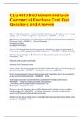 CLG 0010 DoD Governmentwide Commercial Purchase Card Test Questions and Answers 