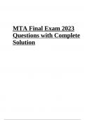 MTA Final Exam 2023 Questions with Complete Solution