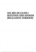 ASU BIO 181 EXAM 1 QUESTIONS AND ANSWERS LATEST | ASU BIO 181 EXAM 2 QUESTION AND ANSWERS & ASU BIO 181 Exam 3 Study Guide 2024-2025 (Questions with Answers 100% Correct)