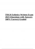 TDLR Esthetics Written Exam 2023 (Questions with Answers 100% Correct) Graded