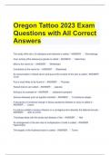 Oregon Tattoo 2023 Exam Questions with All Correct Answers 