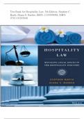 Test Bank for Hospitality Law, 5th Edition, Stephen C.