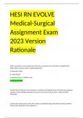 HESI RN EVOLVE Medical-Surgical Assignment Exam 2023 Version Rationale