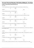 Complete Test Bank Personal Financial Planning 15th Edition Billingsley Questions & Answers with rationales (Chapter 1-15)