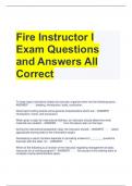 Fire Instructor I Exam Questions and Answers All Correct  