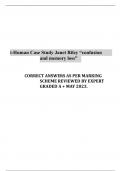  i-Human Case Study Janet Riley “confusion and memory loss   CORRECT ANSWERS AS PER MARKING SCHEME REVIEWED BY EXPERT GRADED A + MAY 2023