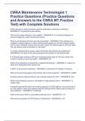 CWEA Maintenance Technologist 1 Practice Questions (Practice Questions and Answers to the CWEA MT Practice Test) with Complete Solutions