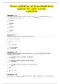 Women Health Exam |Ati Women Health Exam  Questions and Correct Answers (A Graded)