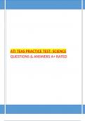 ATI TEAS PRACTICE TEST: SCIENCE QUESTIONS & ANSWERS A+ RATED