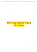 PSY-205 Week 5 Aging Worksheet